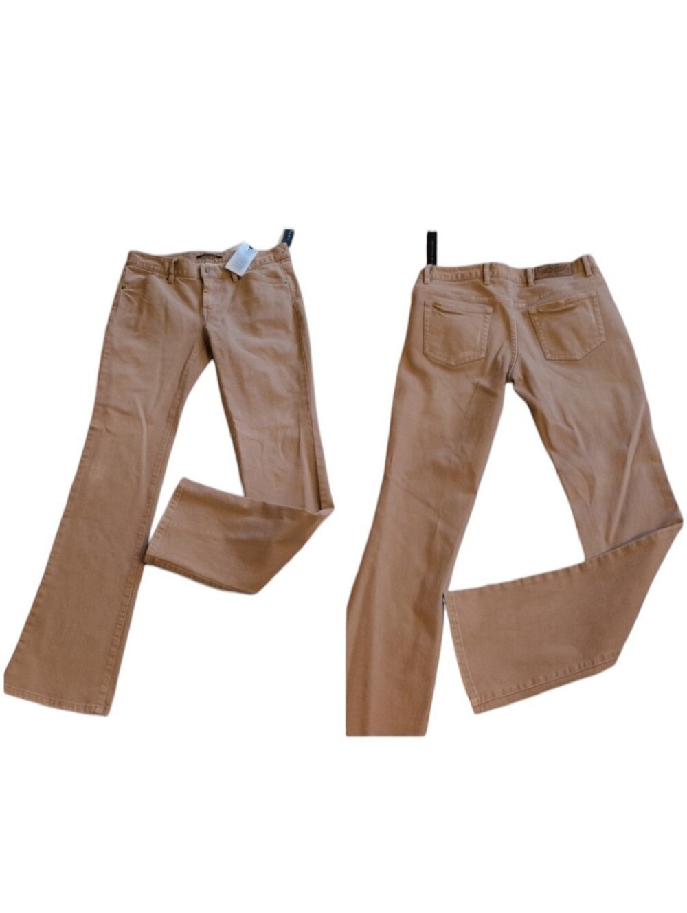 NWT Elie Tahari Adena Pant Jeans Pheasant tan beige Slight Flare Leg Size 4